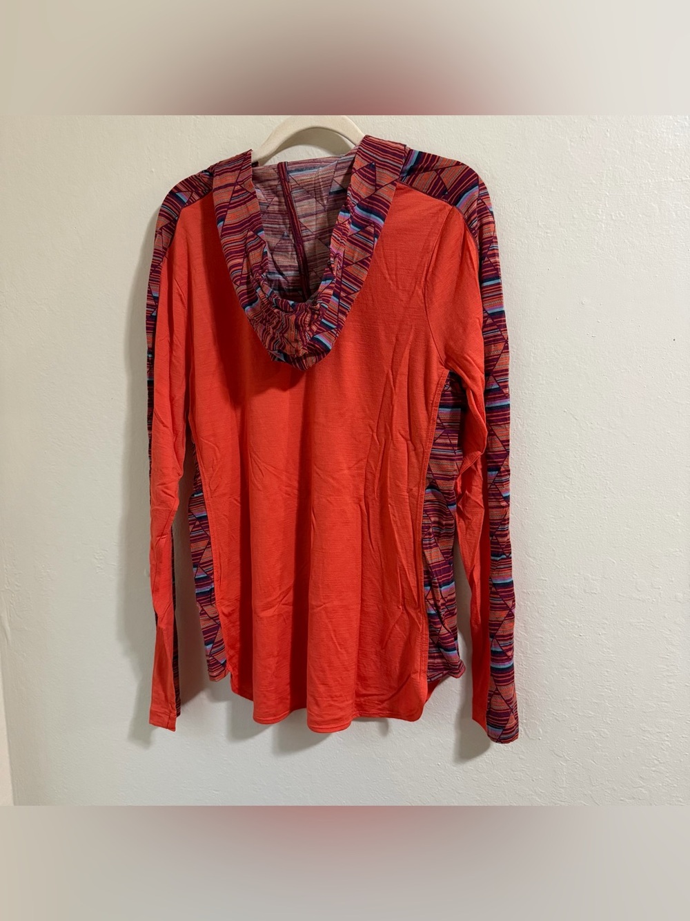 Smartwool Merino 150 Hooded Long Sleeve Women’s M Orange Wool Hiking Activewear - Picture 8 of 11